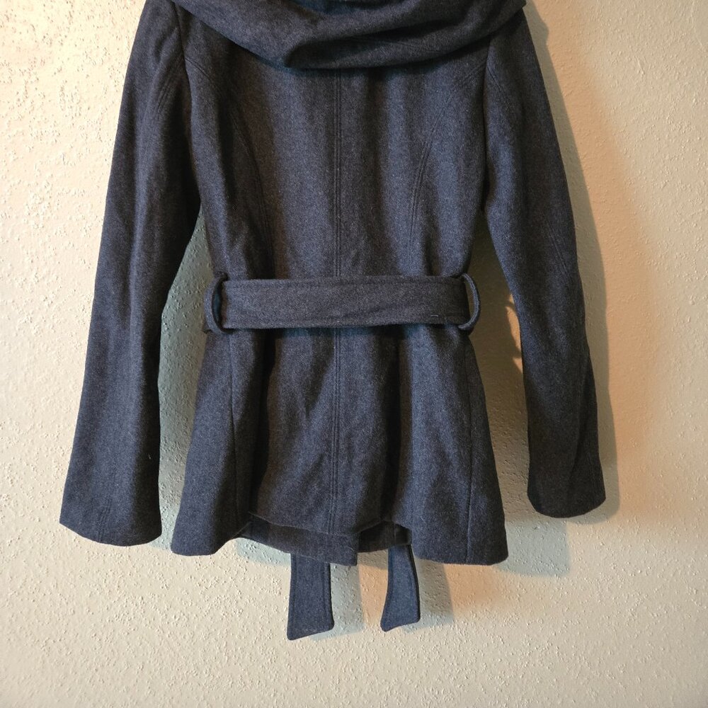 One of a kind find!  Double Breasted Dark Grey Wool Blend Pea Coat - Picture 4 of 6